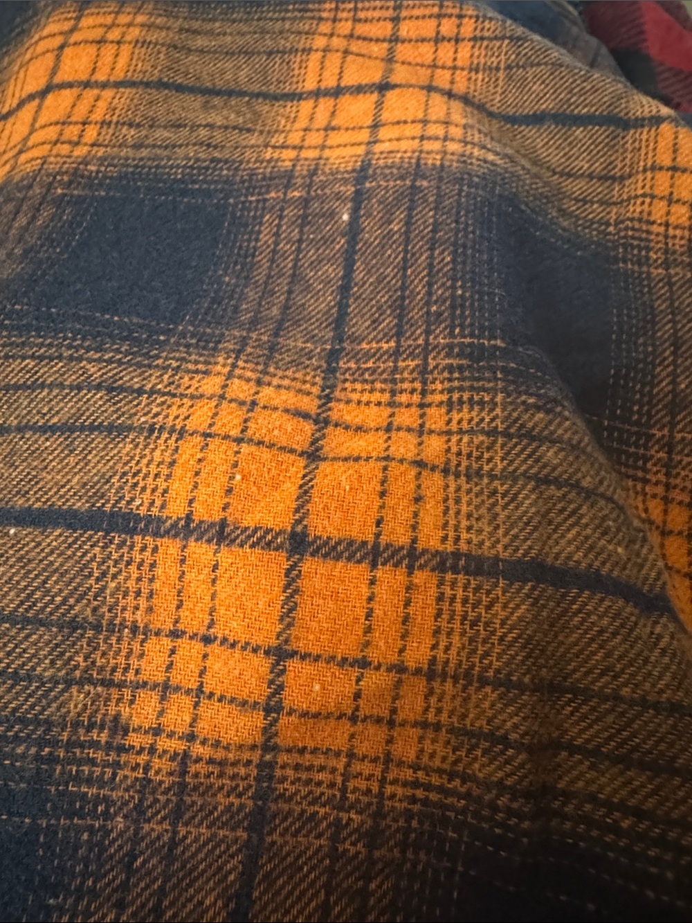 NWT Bohemela Orange and Navy Plaid Wide-Leg Lounge Pants, Various Sizes - Picture 7 of 14